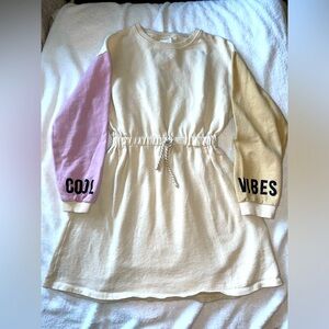 Zara long sleeve dress in beige girls size 9 dress less rules please